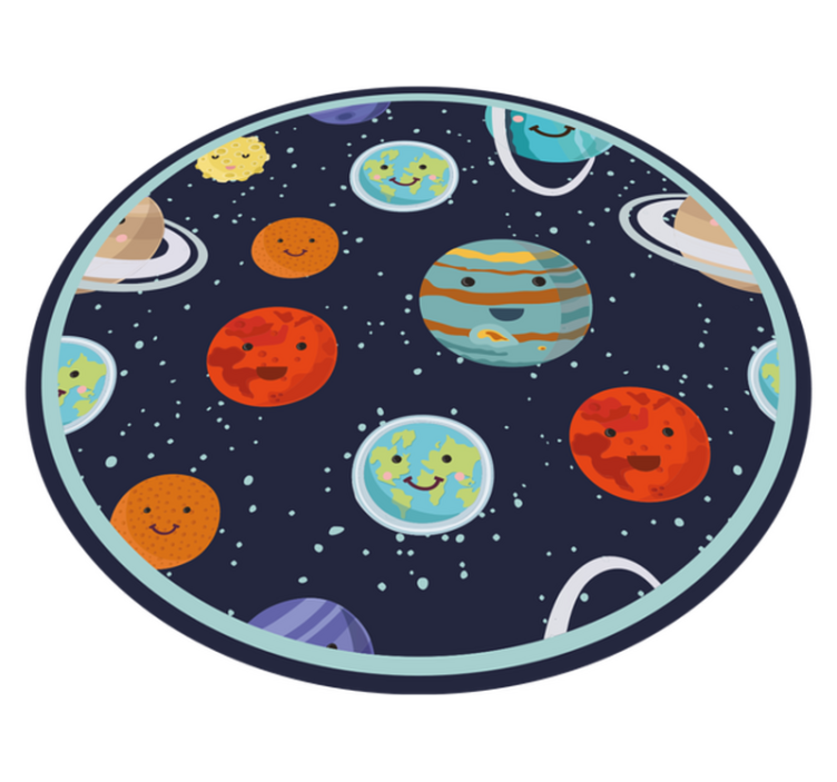 Vinylteppich Kinder lächelnde Planeten Circle - TenStickers