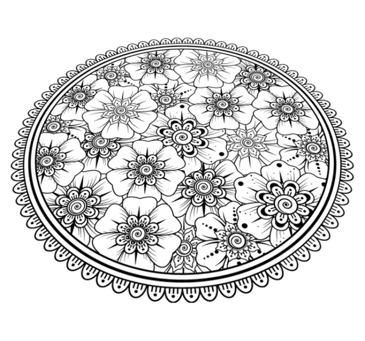 Vinyl Teppich Mandala mandala-blumenmuster - TenStickers