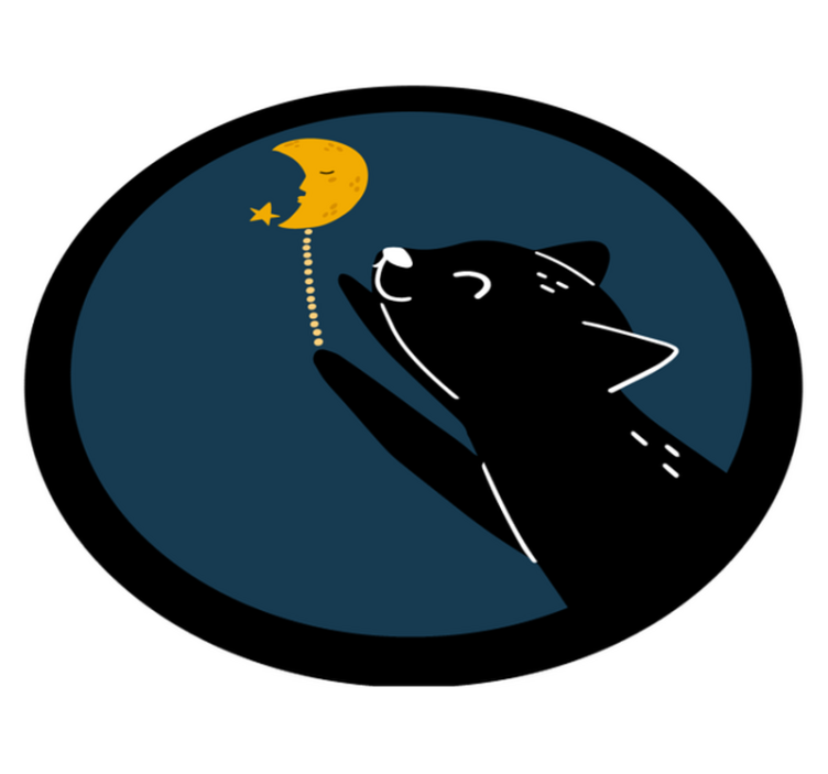 Vinyl Teppich Kinder katze im mondlicht - TenStickers