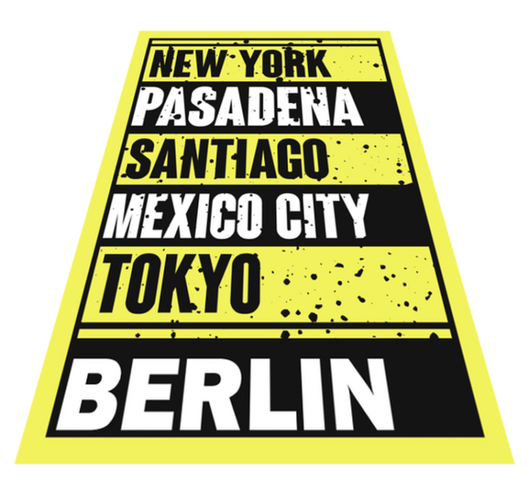 Vinyl Teppich Spruch städte-textüberlagerung - TenStickers