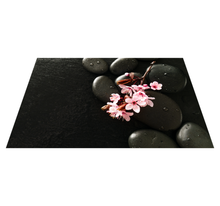 Vinyl Teppich Natur zen-steine mit blumen - TenStickers