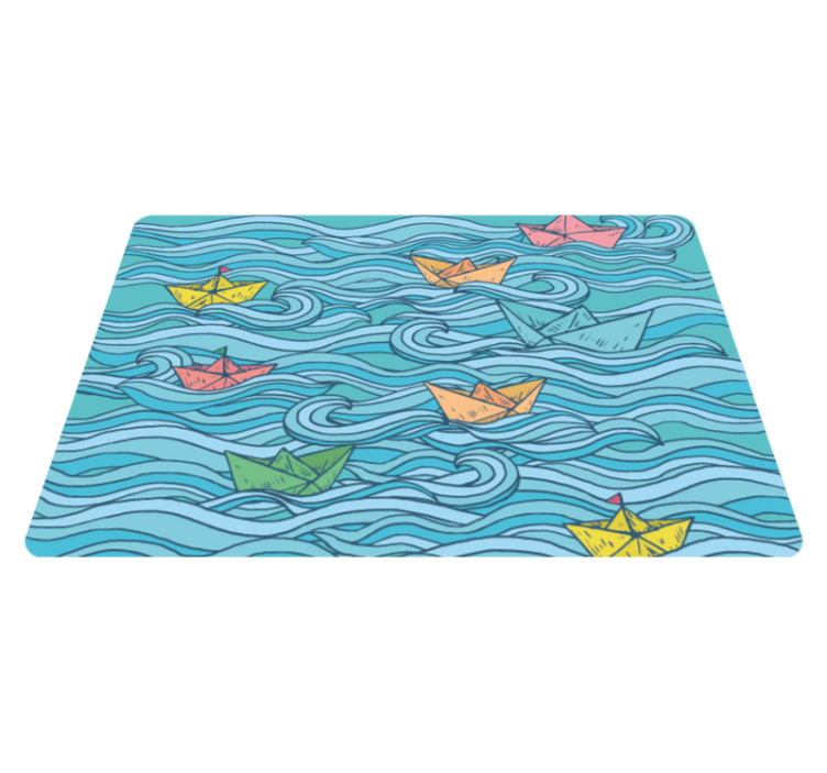 Vinyl Teppich Kinder papierboote zum segeln - TenStickers