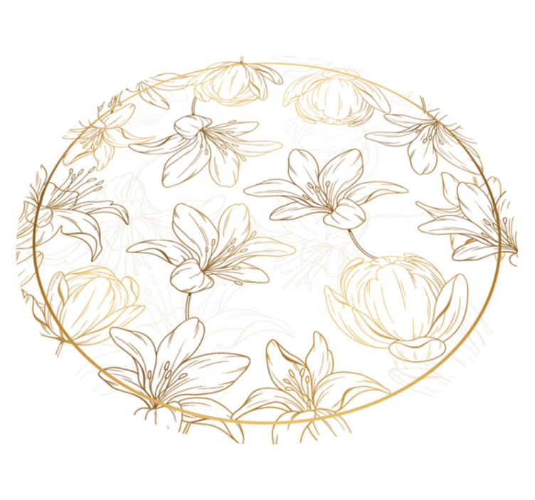 Vinyl Teppich Blumen blumenkreismuster - TenStickers