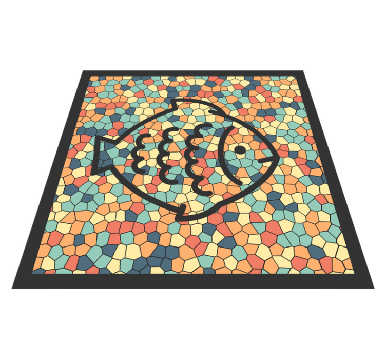 Vinyl Teppich Mosaik mosaik-fischmuster - TenStickers