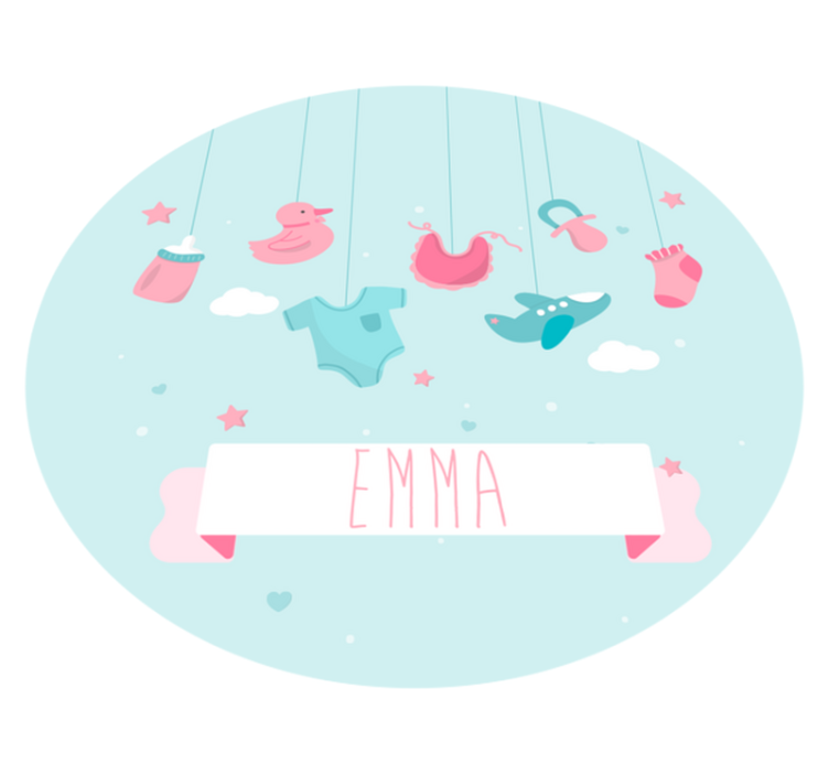 Vinylteppich mit Name Personalisiertes baby geboren - TenStickers