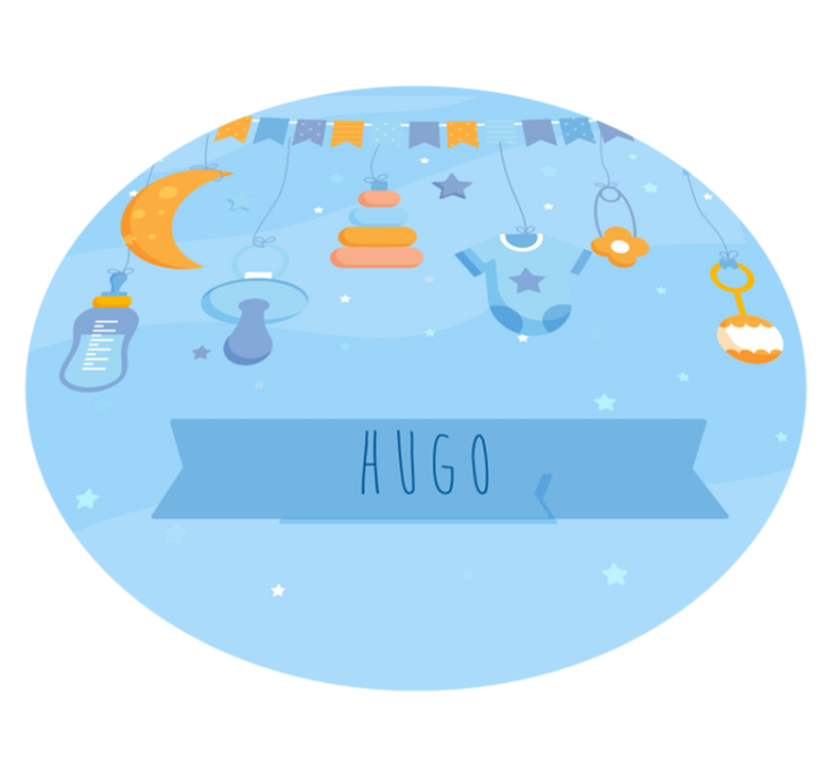 Vinylteppich mit Name Personalisierte baby geboren - TenStickers