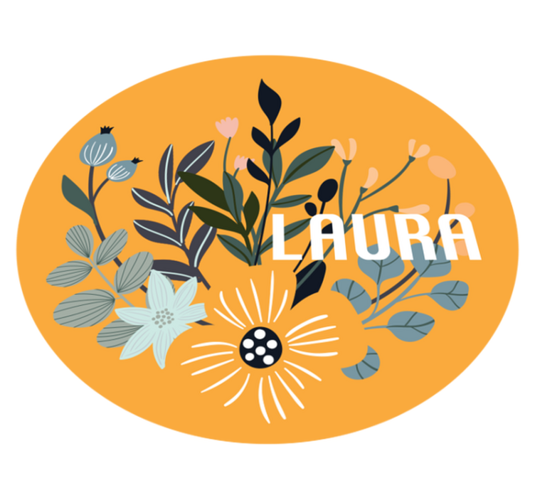 Vinyl Teppich mit Namen individuelles blumenemblem - TenStickers