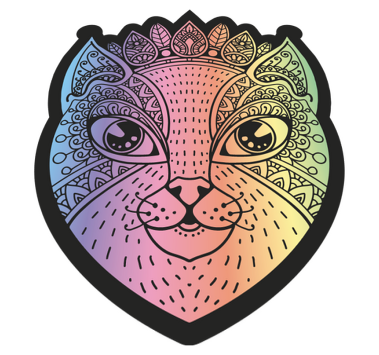 Vinyl Teppich Tiere mandala-katzenillustration - TenStickers