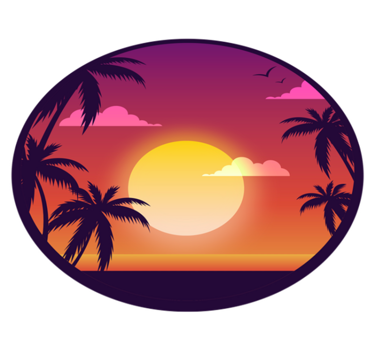 Vinyl Teppich Natur tropische sonnenuntergangslandschaft - TenStickers