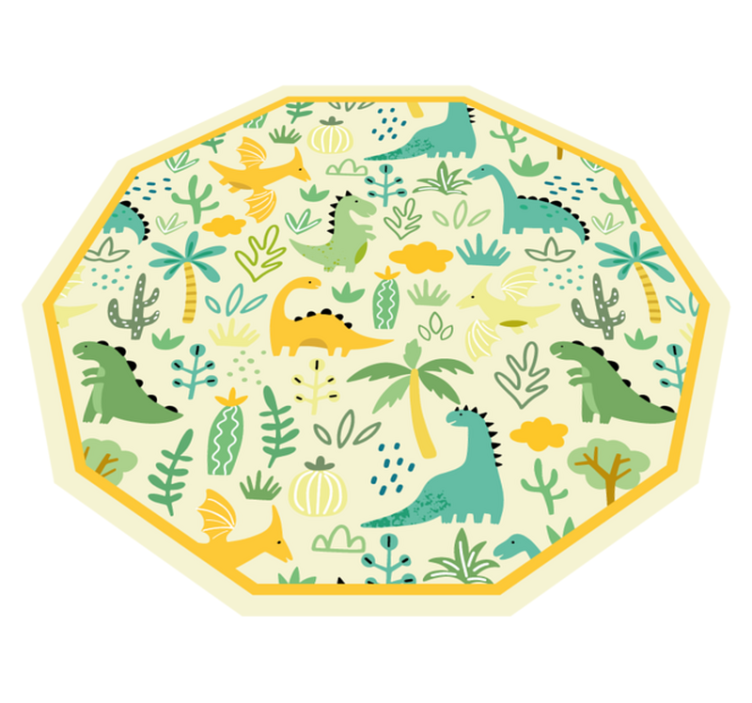 Vinylteppich kindlich dinosaurier-sechseck - TenStickers