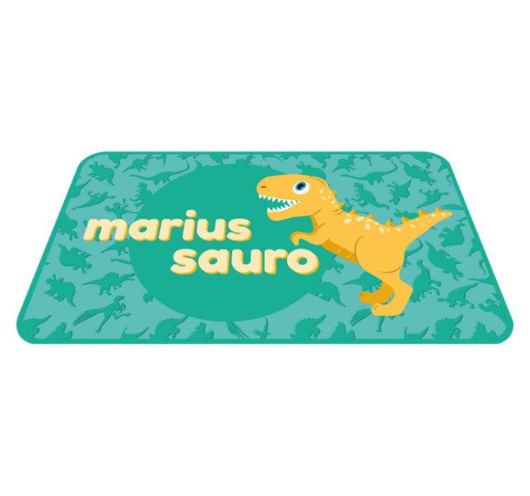 Vinyl Teppich Kinder dinosaurier personalisiert - TenStickers