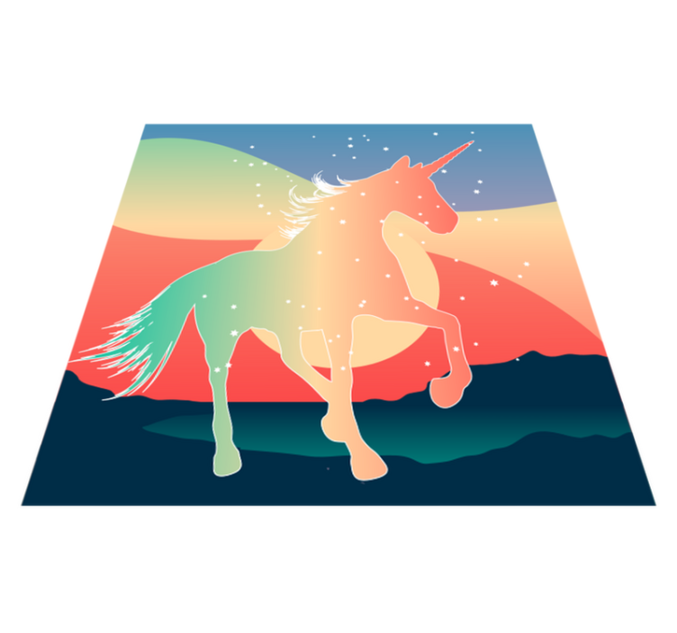 Vinyl Teppich Kinder magische einhornsilhouette - TenStickers