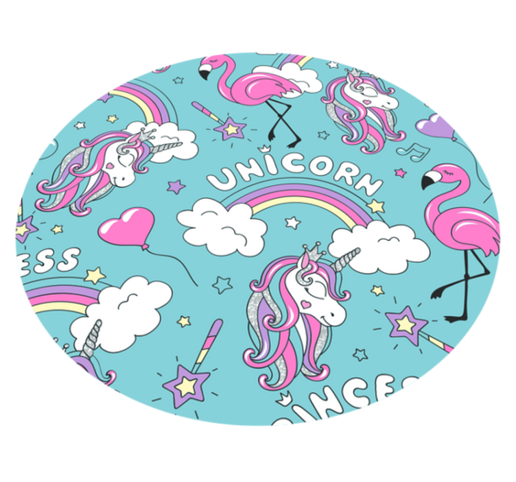 Vinylteppich kindlich einhorn fantasie kreis - TenStickers