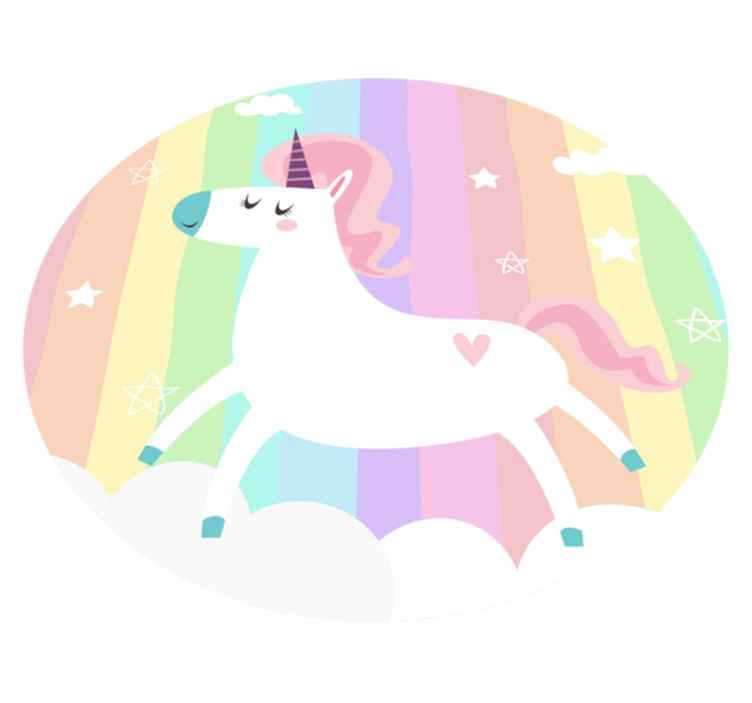 Vinyl Teppich Kinder einhorn regenbogen dekor - TenStickers