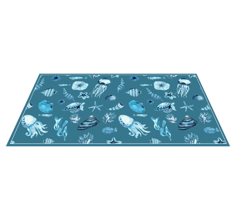 Vinyl Teppich Tiere vitrine mit maritimen motiven - TenStickers