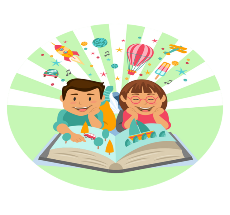 Vinyl Teppich Kinder fantasievolles lesen - TenStickers