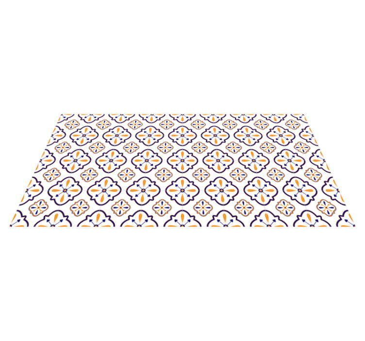 Vinyl Teppich Küche nachbildung einer blumenfliese - TenStickers