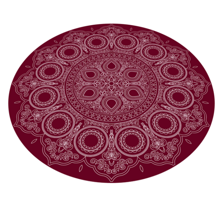 Vinyl teppich mandala burgunderrotes motiv - TenStickers