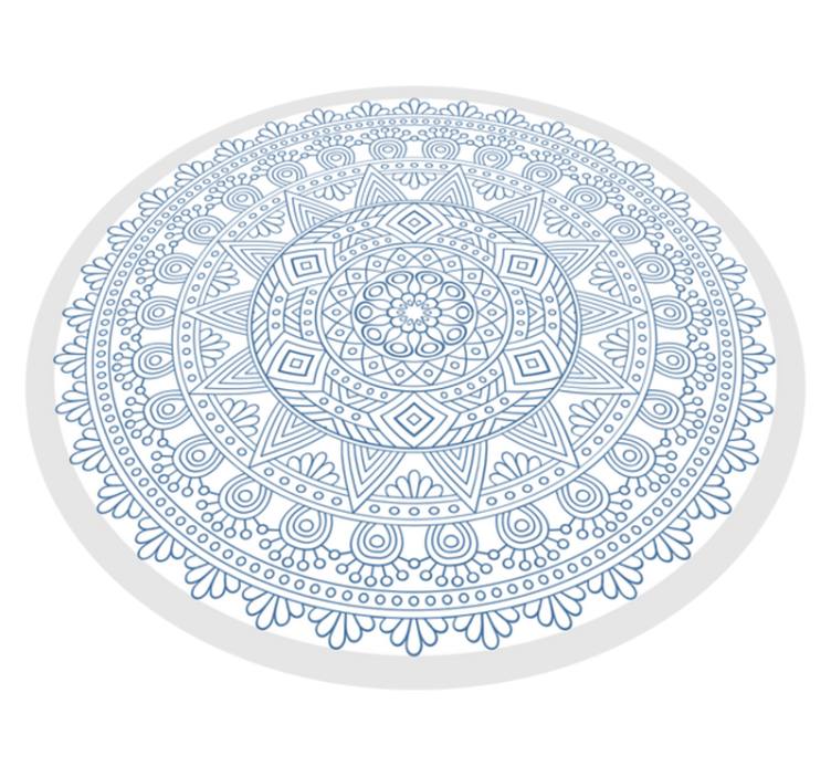 Vinyl Teppich Mandala komplexes blaues motiv - TenStickers