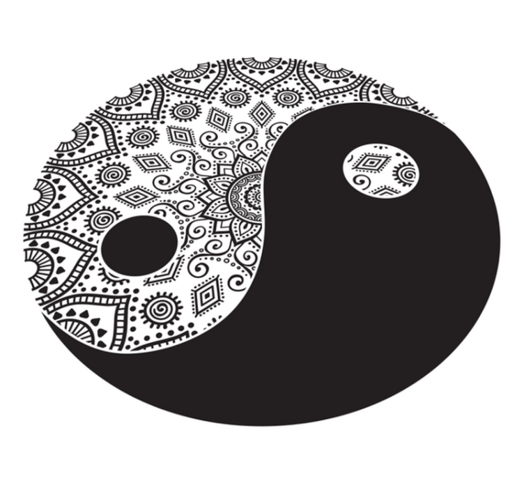 Vinyl Teppich Mandala yin-yang-symmetrie - TenStickers