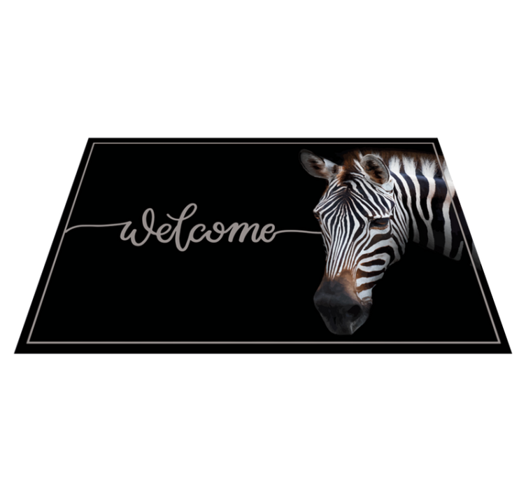 Vinyl Teppich Spruch zebra-willkommensgrafik - TenStickers