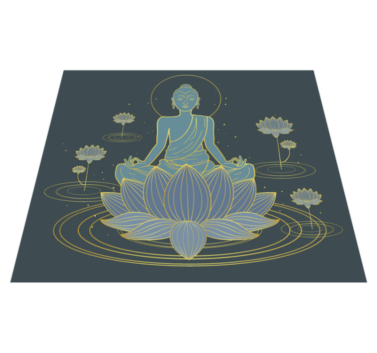 Vinylteppich Blumen Lotus und buddha - TenStickers