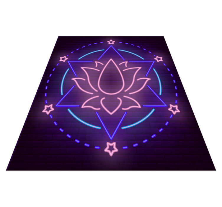 Vinyl Teppich Mandala neon-mandala-muster - TenStickers