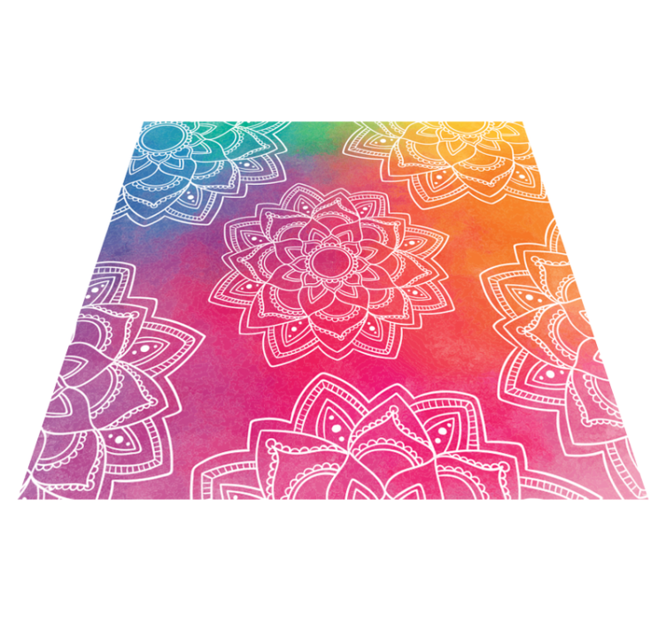 Vinyl Teppich Mandala buntes rotes muster - TenStickers