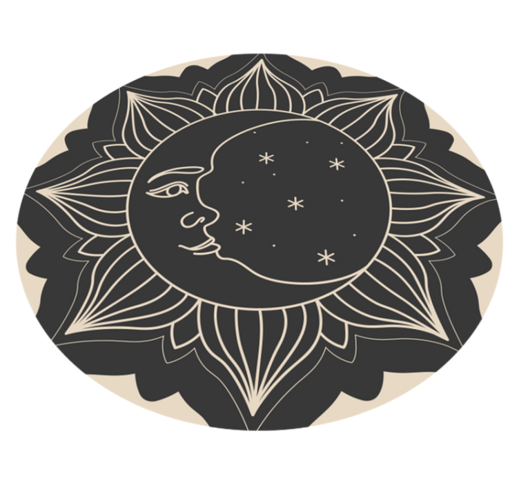 Vinyl Teppich Mandala sonne und mond - TenStickers