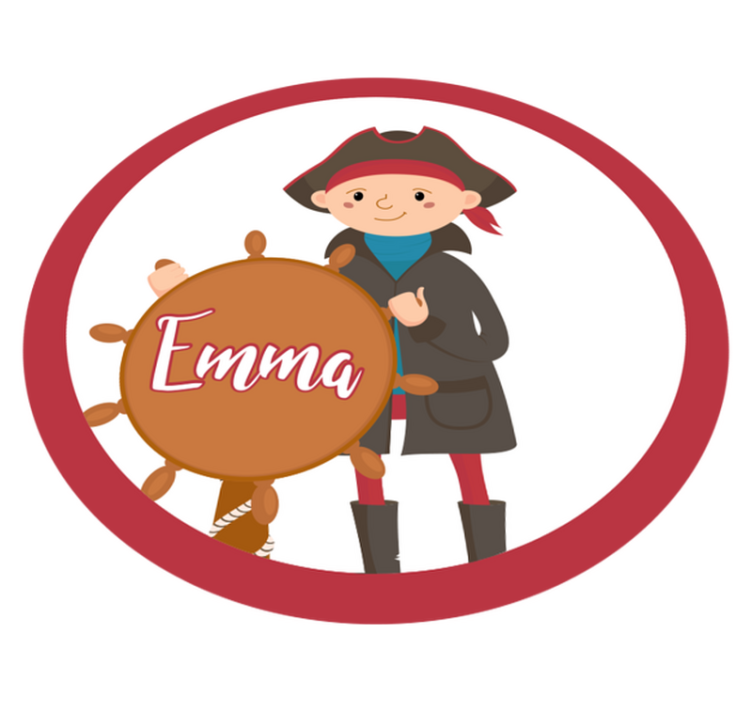 Vinylteppich mit Name Piratin am Steuer - TenStickers