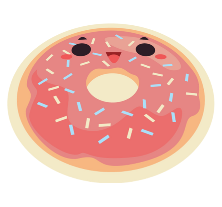 Vinylteppich kindlich animierter donut - TenStickers