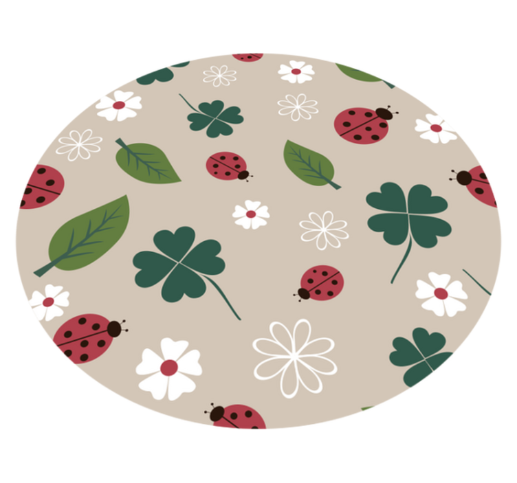 Vinyl Teppich Blumen marienkäfer im frühling - TenStickers