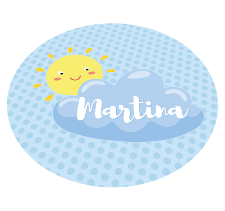Vinylteppich mit Name Sonne und wolken mit Namen - TenStickers