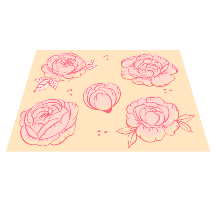 Vinyl Teppich Blumen rosa blumenmotiv - TenStickers