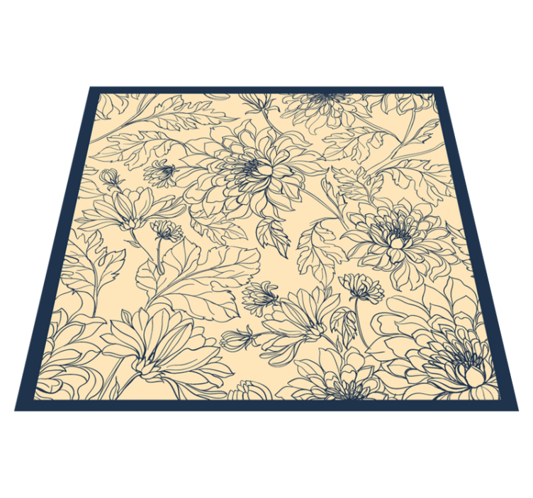 Vinyl Teppich Wohnzimmer elegante florale kontur - TenStickers