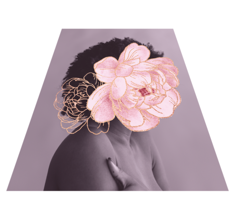 Vinyl Teppich Wohnzimmer anmutige botanische silhouette - TenStickers