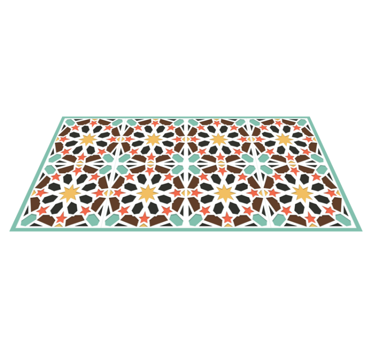 Vinyl Teppich Fliesenoptik bunte sternenfliesen - TenStickers