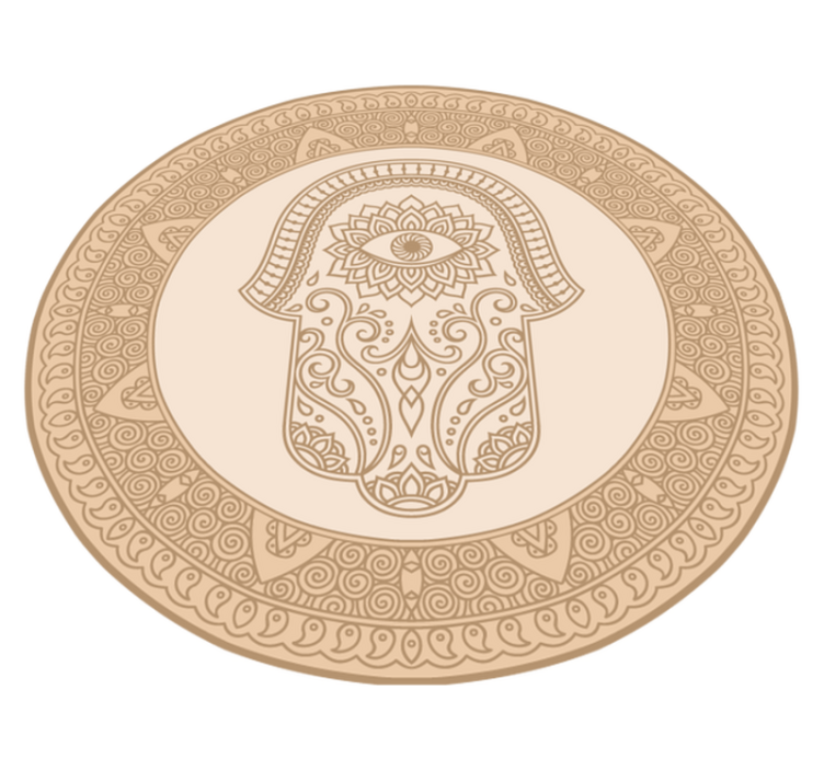 Vinyl Teppich Mandala beiges fatima-handsymbol - TenStickers