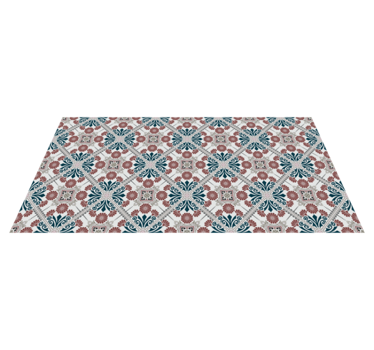 Vinyl Teppich Fliesenoptik botanische anordnung - TenStickers