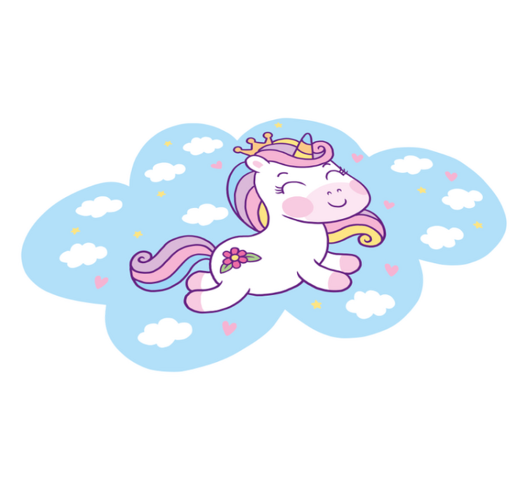 Vinyl Teppich Kinder einhornwolkenspiel - TenStickers