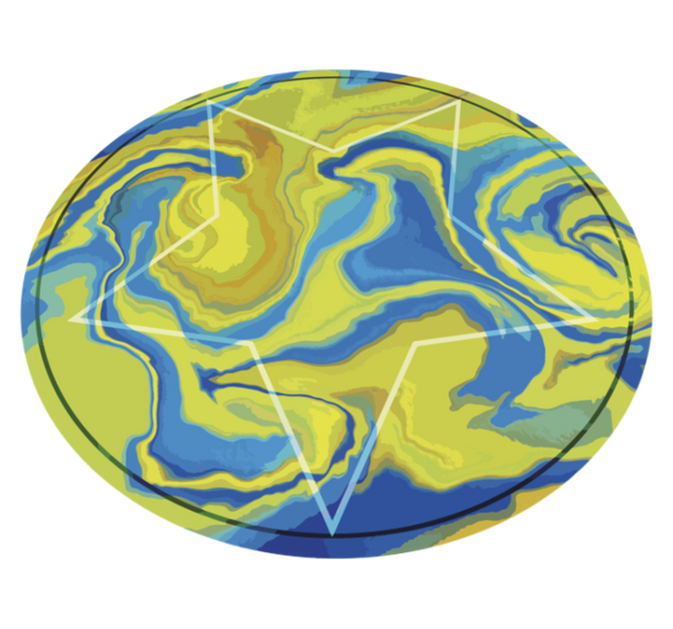 Vinyl Teppich Imitation blauer und gelber stern - TenStickers