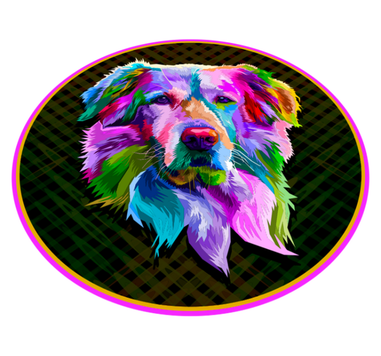 Vinyl Teppich Tiere bunte hundekunstwerke - TenStickers