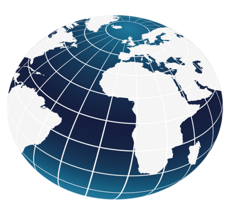 Vinyl Teppich Weltkarte blaues globales design - TenStickers