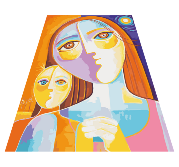 Vinyl Teppich Mosaik bunte abstrakte gesichter - TenStickers