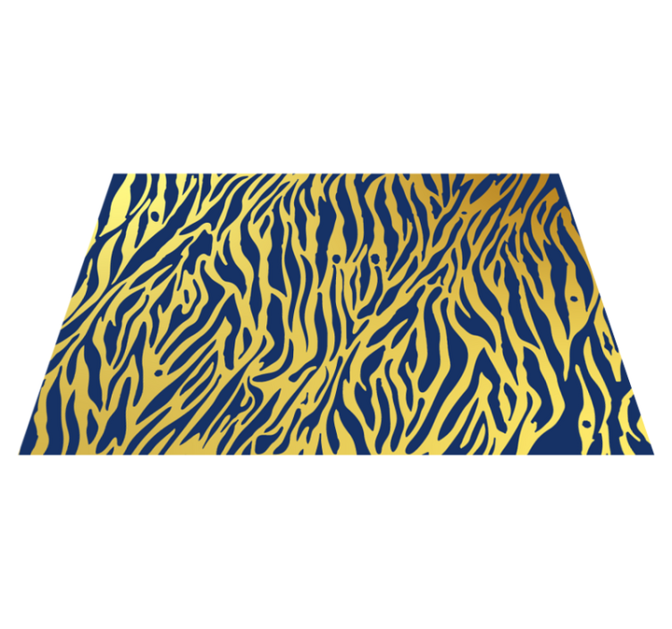 Vinylteppich Animal Print Goldenes und blaues zebra - TenStickers