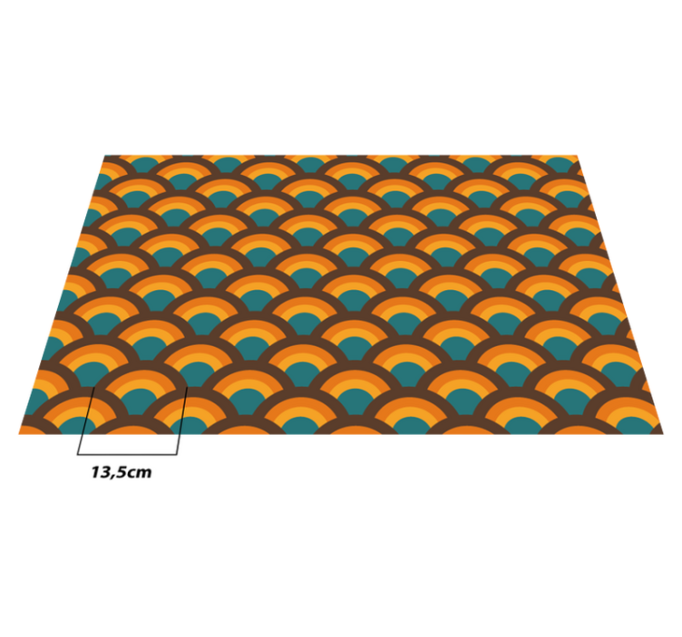 Vinyl Teppich Wohnzimmer retro-kurvenmuster - TenStickers