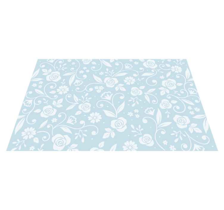 Vinyl Teppich Blumen blumenmuster blues - TenStickers