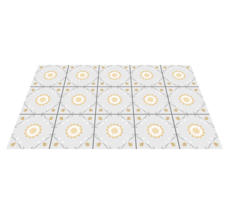 Vinyl Teppich Fliesenoptik elegantes botanisches design - TenStickers