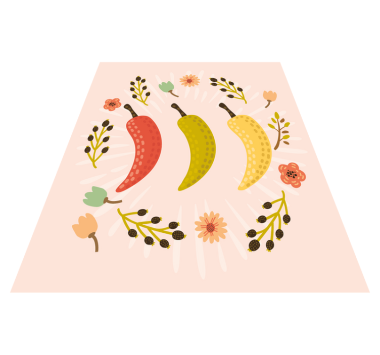 Vinyl Teppich Küche Vintage chili peper - TenStickers