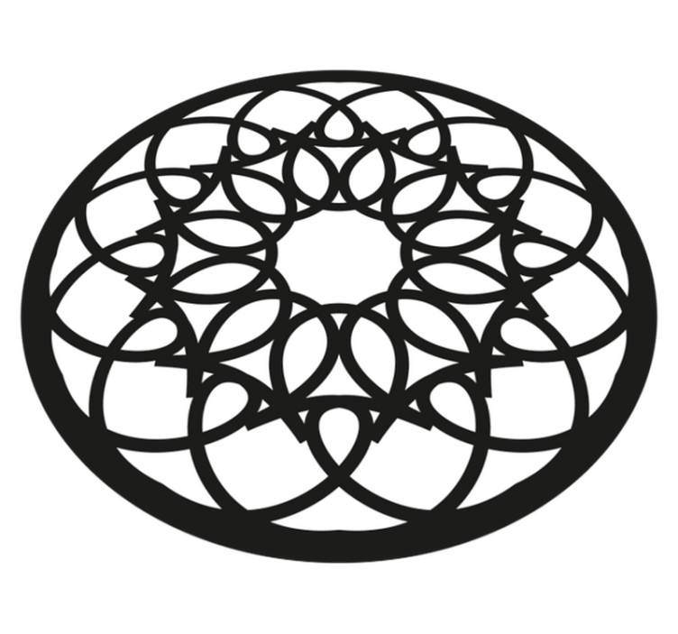 Vinyl Teppich Mandala kompliziertes schwarzes muster - TenStickers